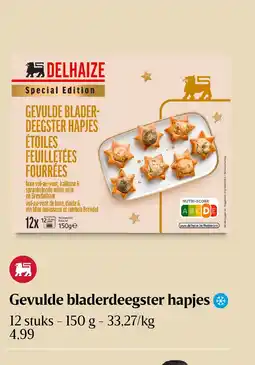 Delhaize Gevulde bladerdeegster hapjes aanbieding
