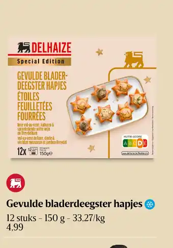 Delhaize Gevulde bladerdeegster hapjes aanbieding