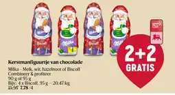 Delhaize Kerstmanfiguurtje van chocolade aanbieding