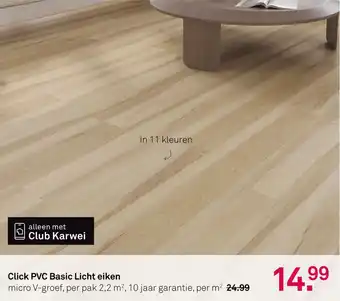 Karwei Click PVC Basic Licht eiken aanbieding