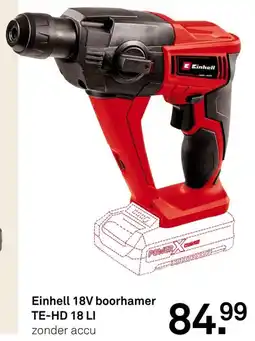 Karwei Einhell 18V boorhamer TE-HD 18 LI aanbieding