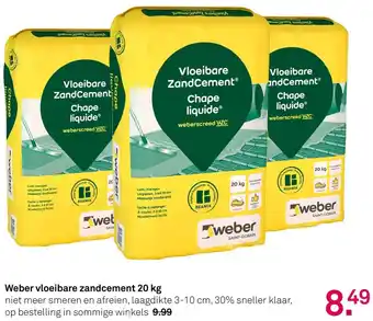 Karwei Weber vloeibare zandcement aanbieding