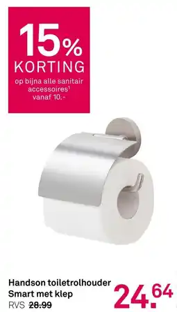 Karwei Handson toiletrolhouder Smart met klep aanbieding