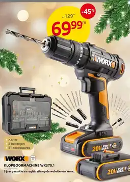 Brico Worx Klopboormachine WX370.1 aanbieding