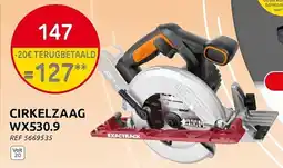 Brico Worx Cirkelzaag WX530.9 aanbieding