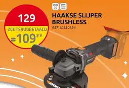 Brico Worx Haakse Slijper Brushless aanbieding
