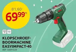 Brico Bosch Klopschroefboormachine Easyimpact 40 aanbieding