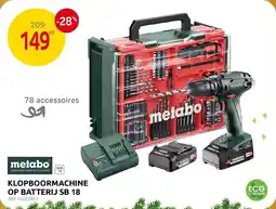 Brico Metabo Klopboormachine op Batterij SB 18 aanbieding