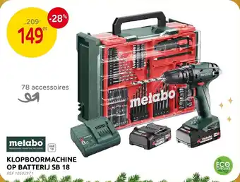 Brico Metabo Klopboormachine op Batterij SB 18 aanbieding