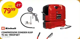Brico Einhell Compressor Zonder Kuip TC-AC 1900FSET aanbieding