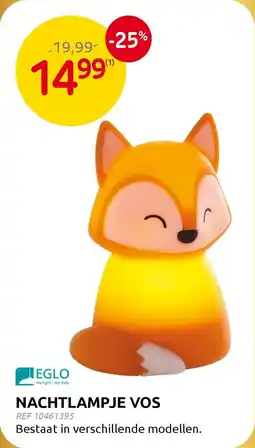Brico Eglo Nachtlampje Vos aanbieding