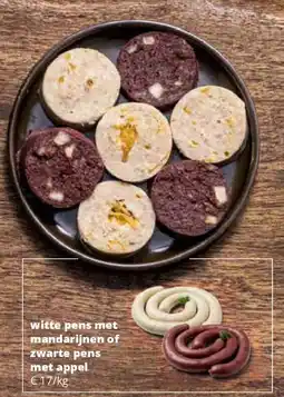 Spar witte pens met mandarijnen of zwarte pens met appel aanbieding