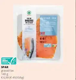 Spar SPAR gravad lax 140 g aanbieding