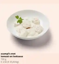 Spar scampi's met tomaat en looksaus aanbieding