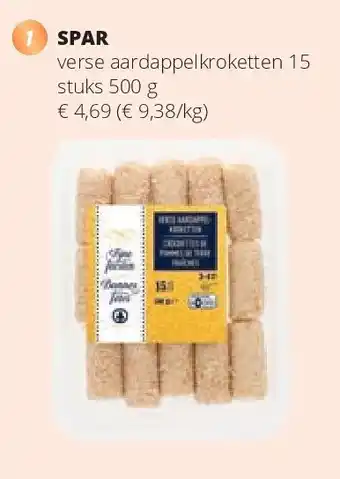 Spar SPAR verse aardappelkroketten 15 stuks 500 g aanbieding