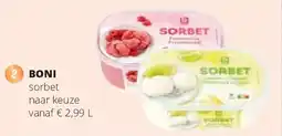 Spar BONI sorbet naar keuze aanbieding
