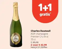 Spar Charles Dauteuil AOP champagne Premier Cru brut 75 cl aanbieding