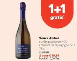 Spar Veuve Ambal cuvée excellence AОС crémant de Bourgogne brut 75 cl aanbieding