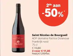 Spar Saint Nicolas de Bourgueil AOP domaine Patrice Dolanoue Frankrijk rood 75 cl aanbieding