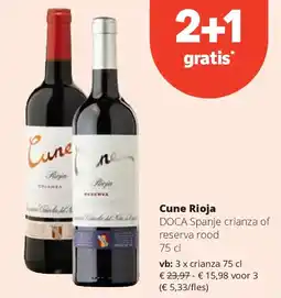 Spar Xne5iRMa DOCA Spanje crianza of reserva rood 75 cl aanbieding