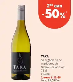 Spar TAKA sauvignon blanc marlborough Nieuw-Zeeland wit 75 cl aanbieding