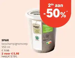 Spar SPAR boschampignonsoep 950 ml aanbieding