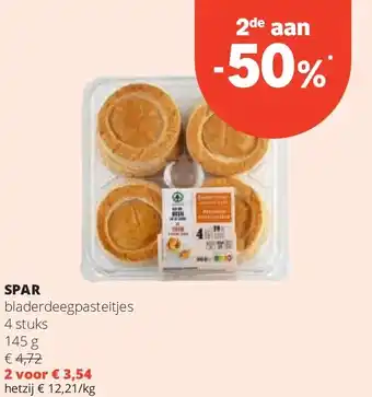 Spar SPAR bladerdeegpasteitjes 4 stuks aanbieding