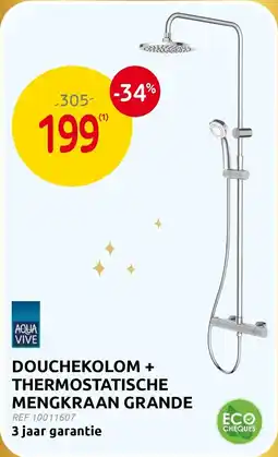 Brico Aqua Vive Douchekolom + Thermostatische Mengkraan Grande aanbieding