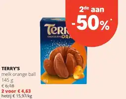 Spar TERRY’S melk orange ball 145 g aanbieding