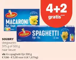 Spar SOUBRY deegwaren 375 g aanbieding