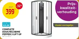 Brico Aurlane Complete Douchecabine Pepper 3 Lift Up aanbieding
