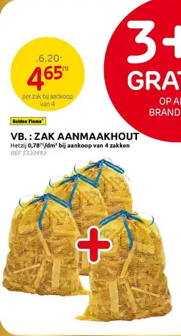 Brico Golden Flame Zak Aanmaakhout aanbieding