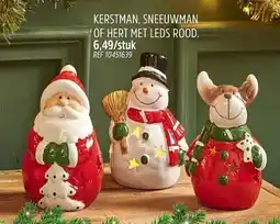 Brico Kerstman, Sneeuwman of Hert met Leds Rood aanbieding