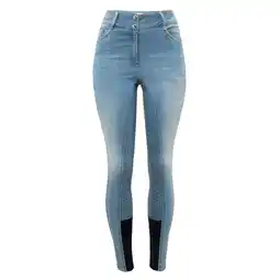 Decathlon Damesrijbroek in jeans full grip en hoge taille Horze Kaia aanbieding