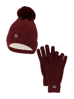 Decathlon Dames Winter Thermo Set - Muts + Handschoenen - Burgundy aanbieding