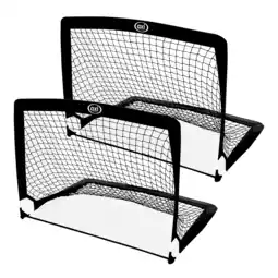 Decathlon 2 voetbaldoelen, opvouwbaar, 120 x 93 x 95 cm, AXI Pop Up Kickz, zwart aanbieding
