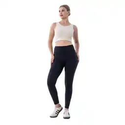 Decathlon Yogalegging voor dames, nauwsluitende yogabroek met hoge taille, zwart. XXL aanbieding