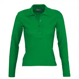 Decathlon Dames Podium Poloshirt met Lange Mouwen (Kelly Groen) aanbieding