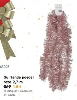 GAMMA Guirlande poeder roze 2,7 m aanbieding
