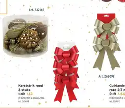 GAMMA Kerststrik rood 3 stuks aanbieding