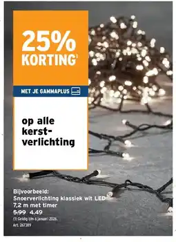 GAMMA Snoerverlichting klassiek wit LED 7,2 m met timer aanbieding