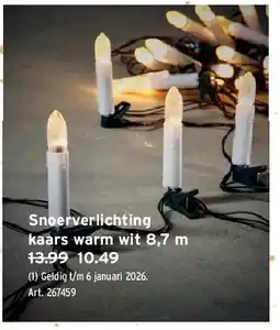 GAMMA Snoerverlichting kaars warm wit 8,7 m aanbieding