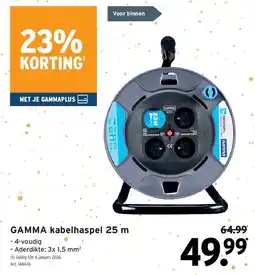 GAMMA GAMMA kabelhaspel 25 m aanbieding