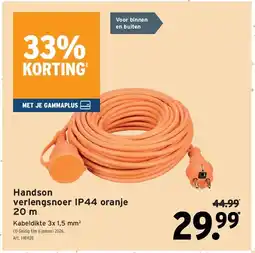 GAMMA Handson verlengsnoer IP44 oranje 20 m aanbieding