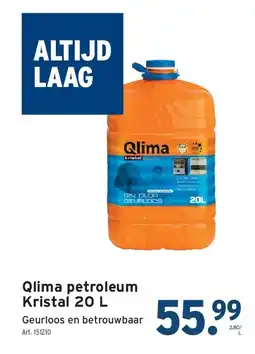 GAMMA Qlima petroleum Kristal 20 L aanbieding