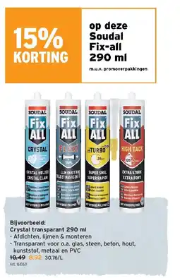 GAMMA Crystal transparant 290 ml aanbieding