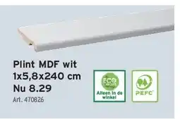 GAMMA Plint MDF wit 1x5,8x240 cm aanbieding