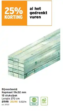 GAMMA Kopmaat 19x32 mm 15 stuks/pak aanbieding