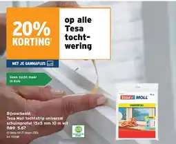 GAMMA Tesa Moll tochtstrip universal schuimprofi el 15x5 mm 10 m wit aanbieding