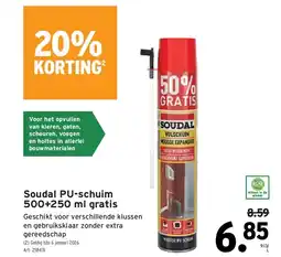 GAMMA Soudal PU-schuim 500+250 ml gratis aanbieding
